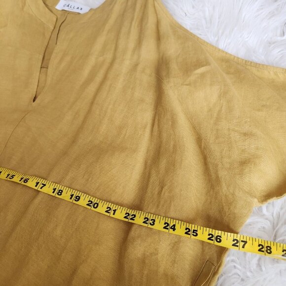 CALLAS MILANO SLEEVE POCKET MIDI DRESSES Linen Kaftan Mustard Yellow OS Kaftan - Picture 10 of 14